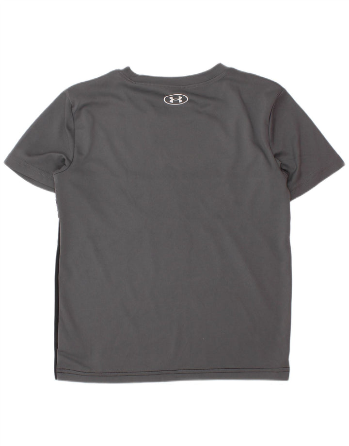 UNDER ARMOUR Drenge grafisk T-shirt top 6-7 år Grå Colourblock Polyester