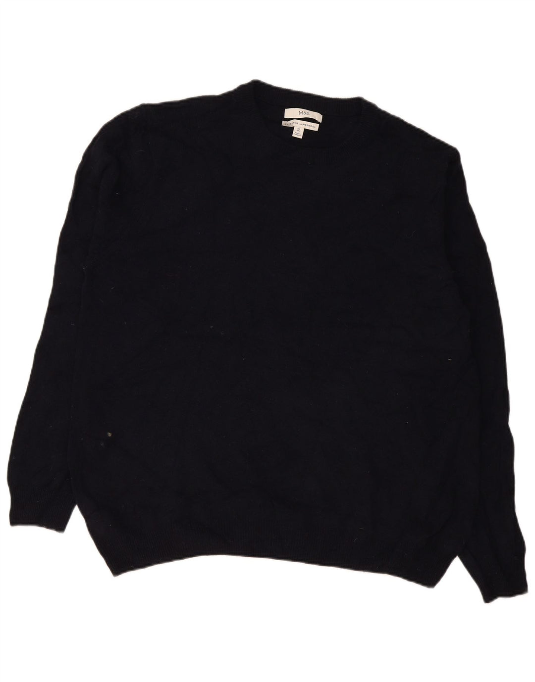 Marks & Spencer Herre sweater med rund hals 2XL marineblå lammeuld