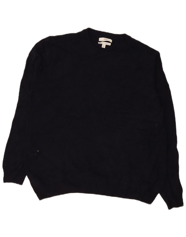Marks & Spencer Herre sweater med rund hals 2XL marineblå lammeuld