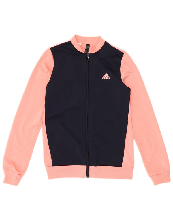 Adidas piger træningsdragt topjakke 13-14 år Pink Colourblock Polyester