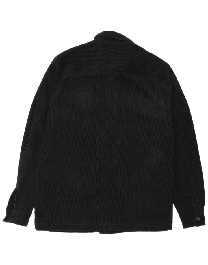 LYLE & SCOTT Herre fløjlsskjorte medium sort bomuld
