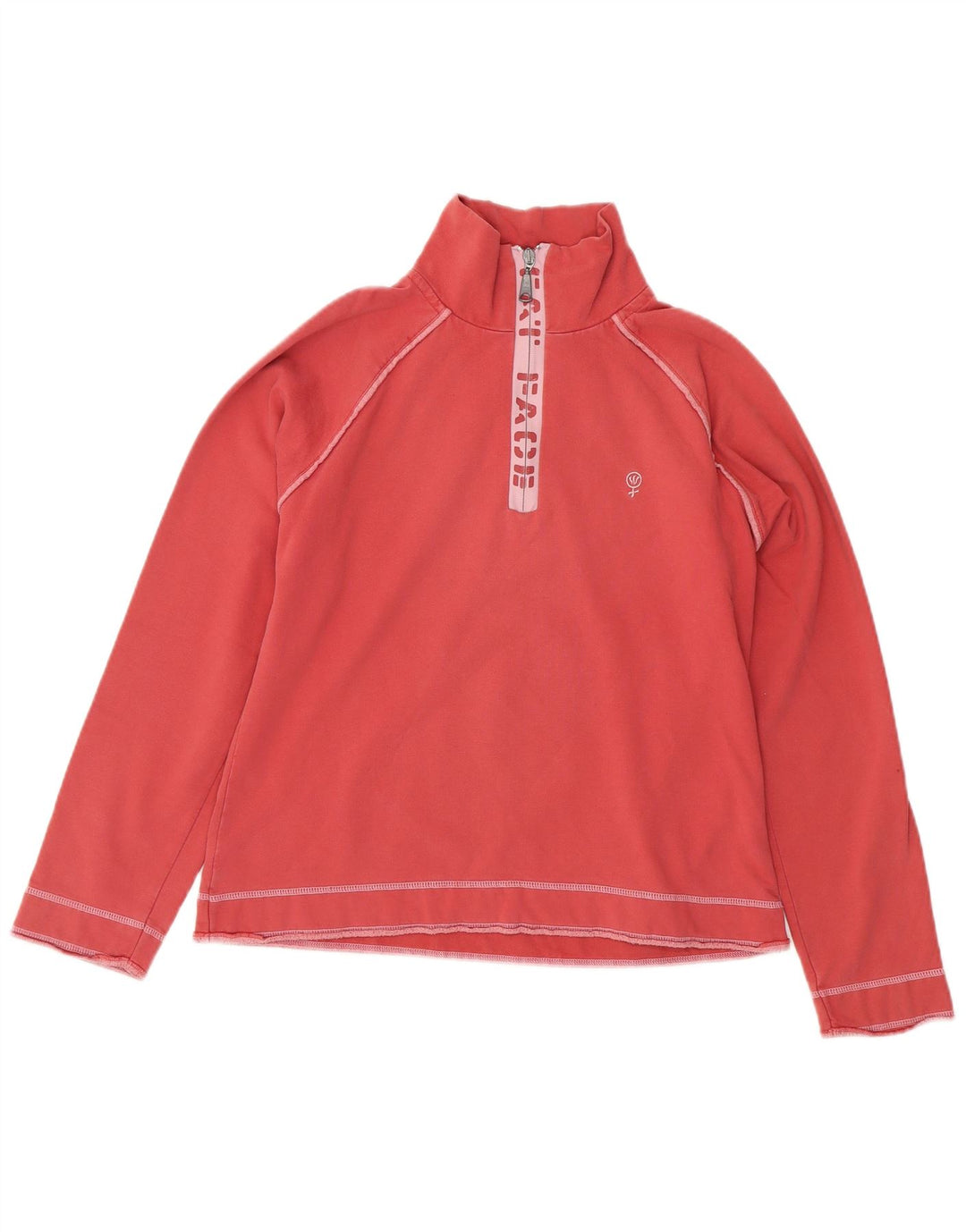 FAT FACE Dame grafisk lynlås-hals sweatshirt DK 12 Medium Pink