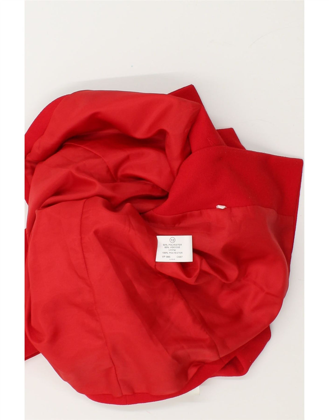 VINTAGE Womens 6 Button Blazer Jacket UK 12 Medium Red Polyester Vintage Vintage and Second-Hand Vintage from Messina Hembry 