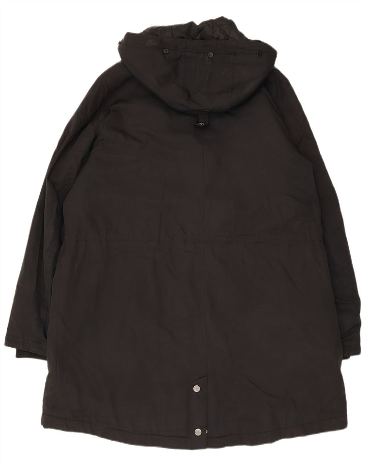 Marks & Spencer Dame Hooded Parka Jacket UK 16 Large Black Polyester