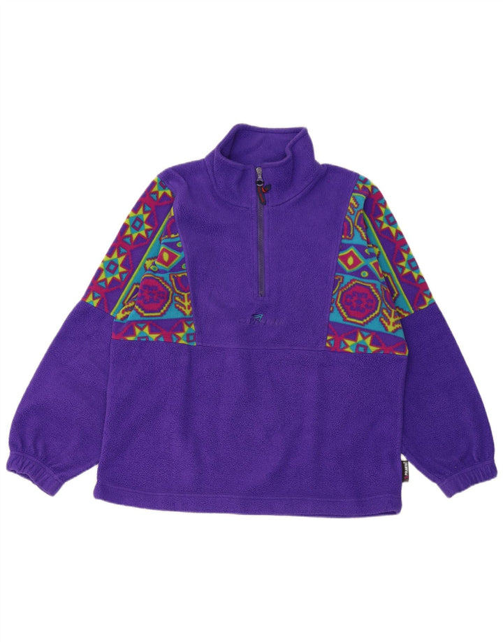 Cape Horn Herre lynlås hals Fleece Jumper Medium Lilla Geometrisk
