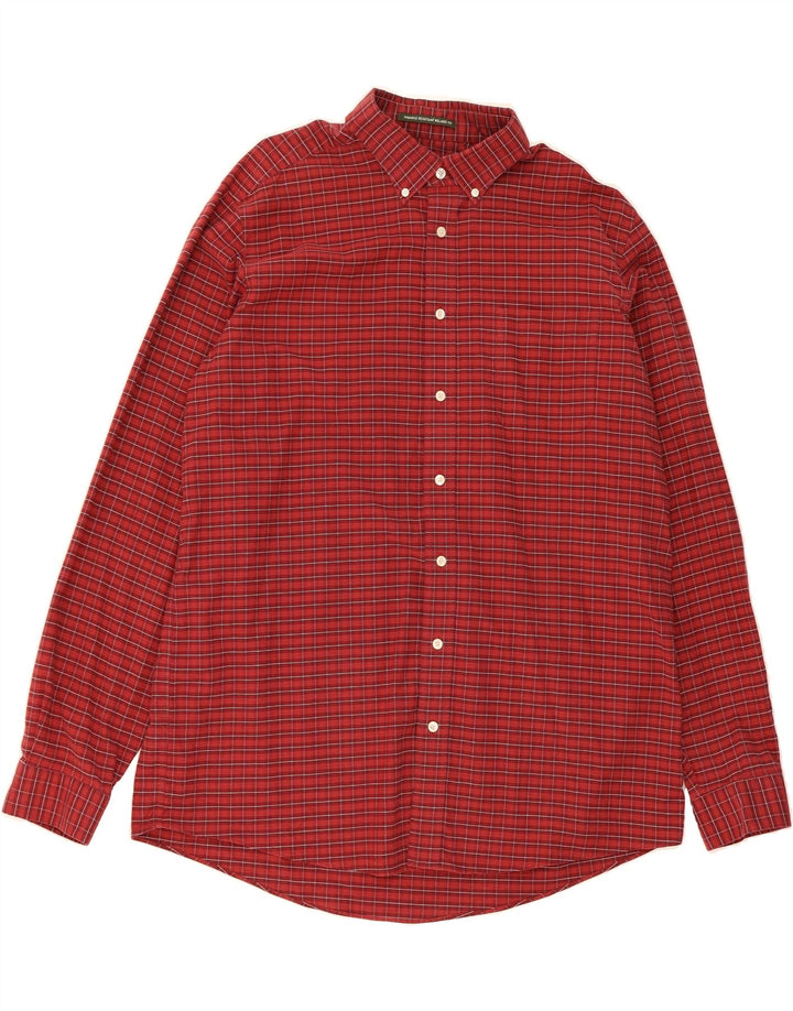 EDDIE BAUER Mens Relaxed Fit Shirt XL Red Check Cotton Vintage Eddie Bauer and Second-Hand Eddie Bauer from Messina Hembry 
