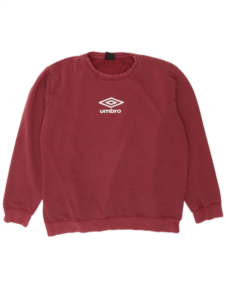 Umbro Herre Grafisk Sweatshirt Jumper 2XL Bourgogne bomuld