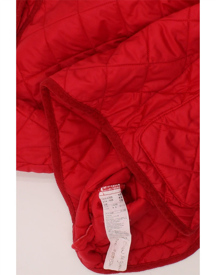BENETTON Boys Quilted Jacket 4-5 Years XS  Red Polyamide Vintage Benetton and Second-Hand Benetton from Messina Hembry 