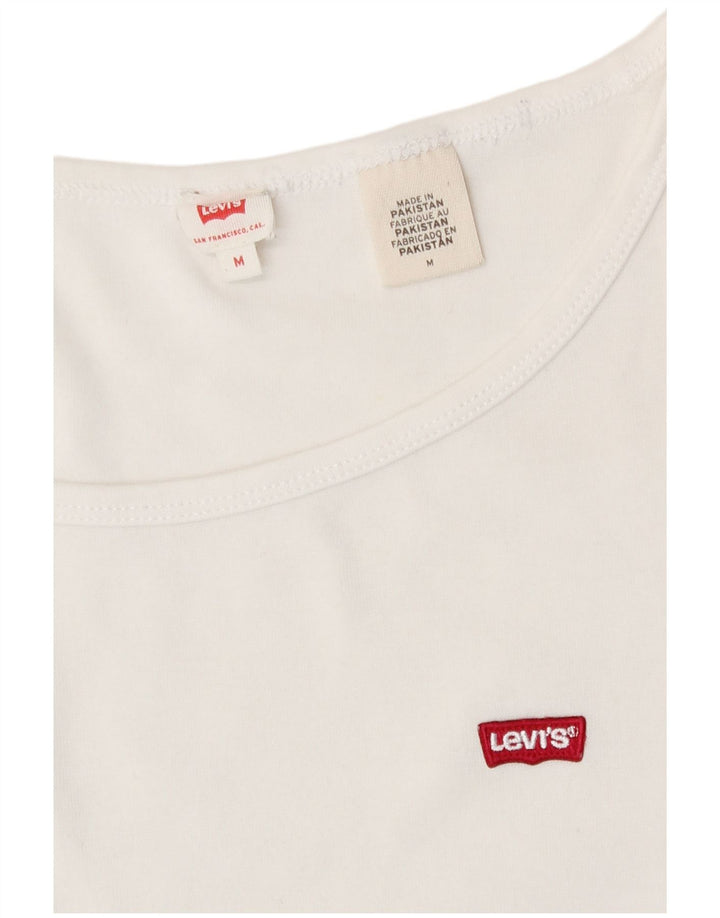 Levi's Dame T-Shirt Top UK 12 Medium White