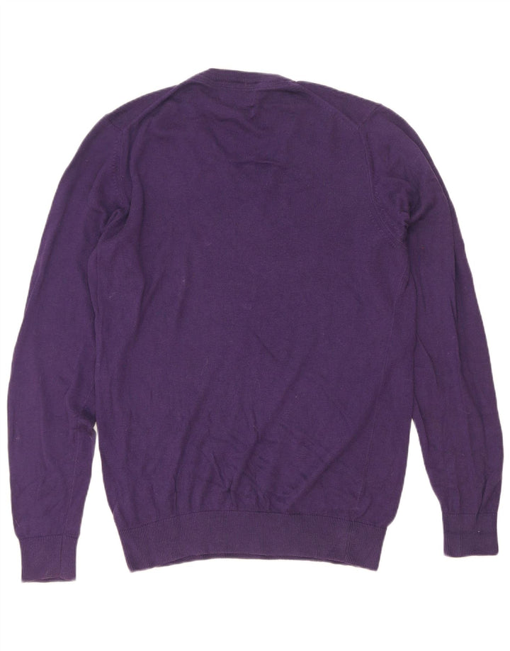 Marks & Spencer Herre Regular Fit V-hals sweater Medium Lilla Bomuld
