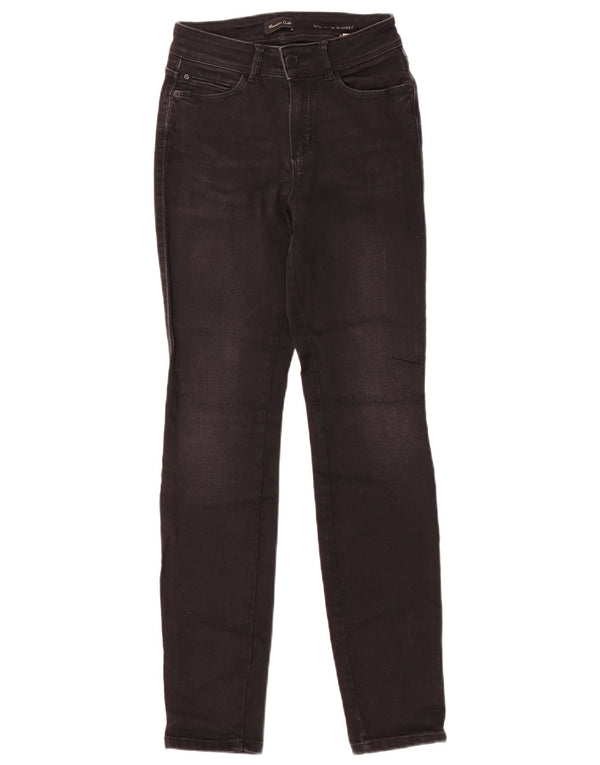 Massimo Dutti Dame Mid Rise Skinny Jeans EU 34 2XS W24 L29 Sort Bomuld