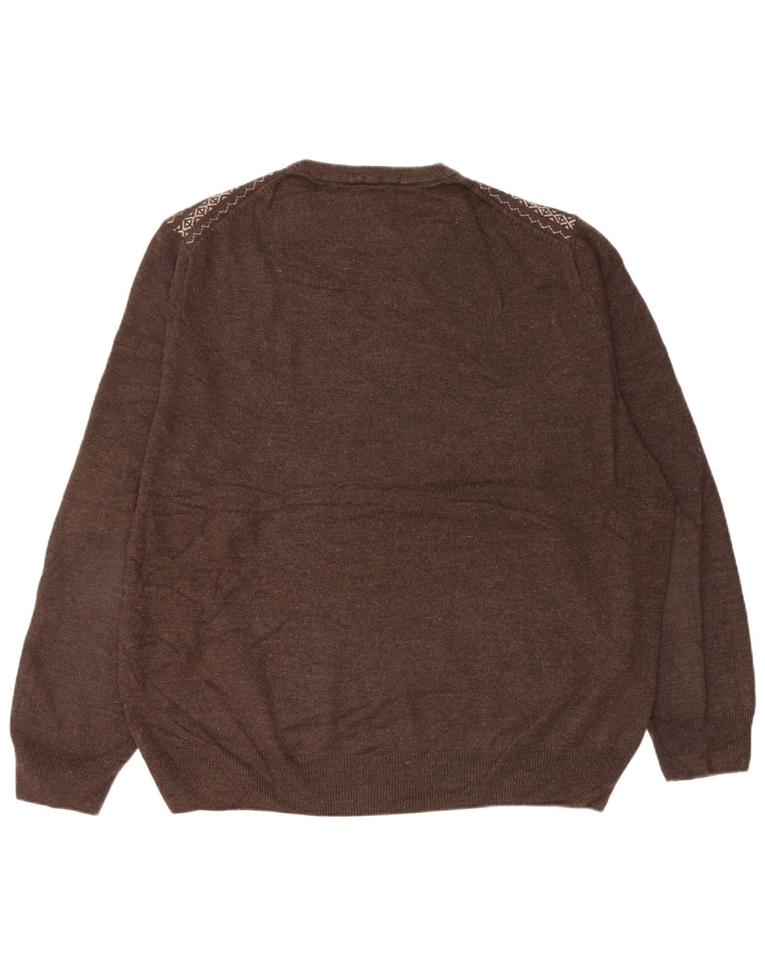 Dockers Herre Crew Neck Jumper Sweater XL Brown Fair Isle Akryl