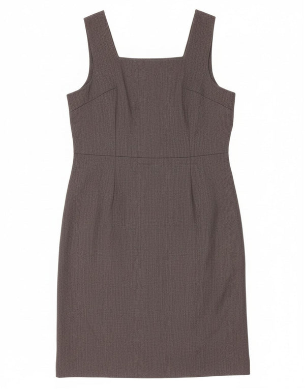 Vintage Kvinders Ærmeløs Skede Kjole UK 12 Medium Grey