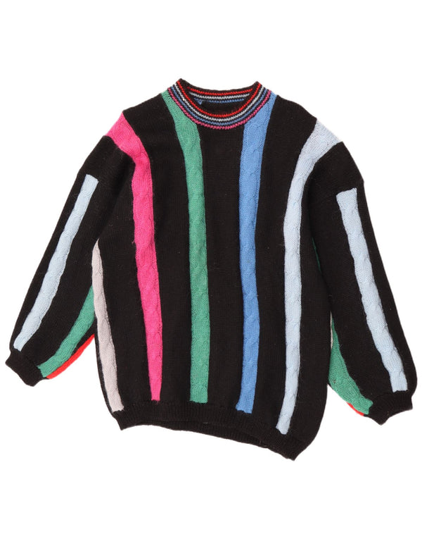 Vintage Dame Crew Neck Jumper Sweater UK 16 Large Multicolor