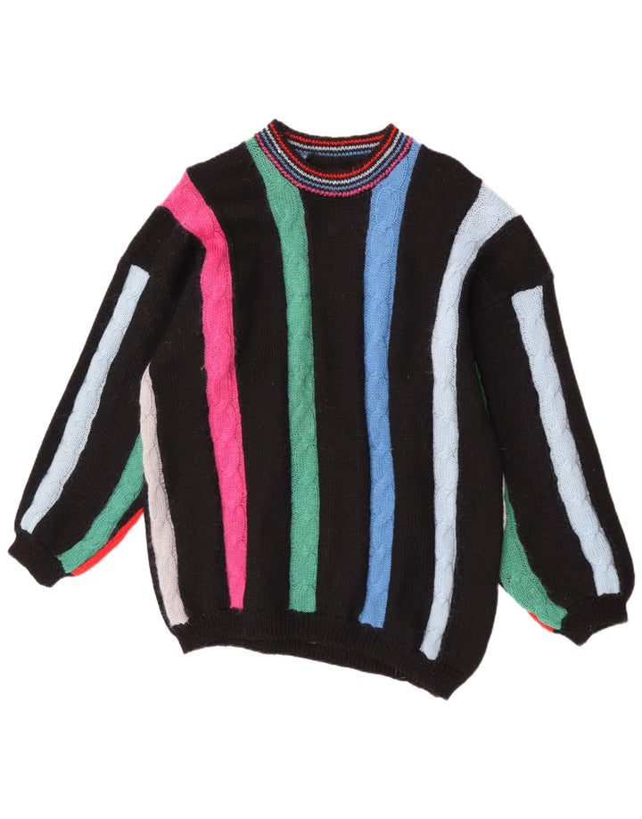 Vintage Dame Crew Neck Jumper Sweater UK 16 Large Multicolor