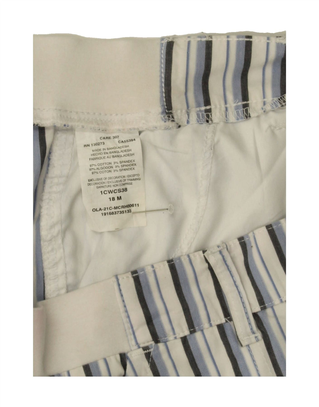 LEE Womens Mid Rise Regular Fit Cargo Shorts US 18 2XL W40  Blue Striped Vintage Lee and Second-Hand Lee from Messina Hembry 