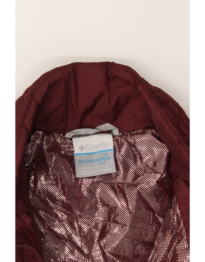 COLUMBIA Womens Interchange Quilted Jacket UK 14/16 Large Burgundy Vintage Columbia and Second-Hand Columbia from Messina Hembry 