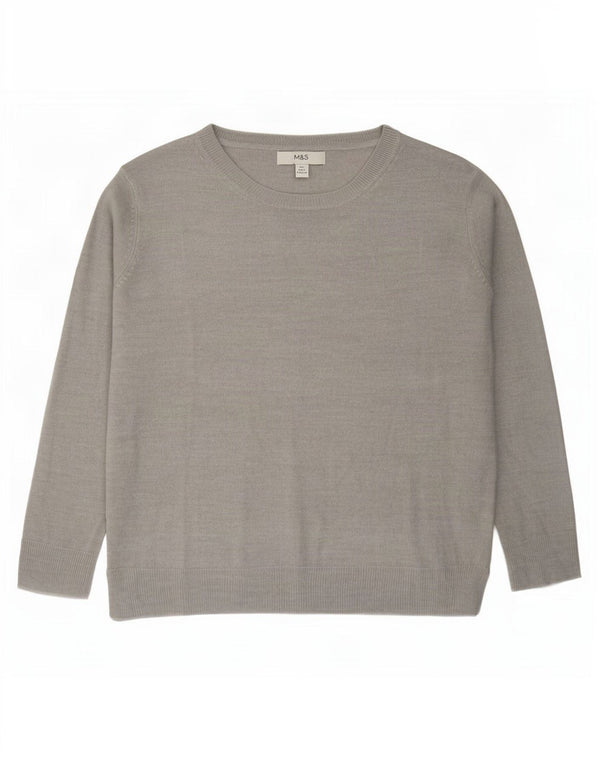 Marks & Spencer Dame Oversized Boat Neck Jumper Sweater UK 10 Small Grey