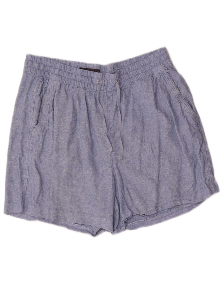 Marks & Spencer Casual Shorts til kvinder UK 12 Medium W30 Blue Linen