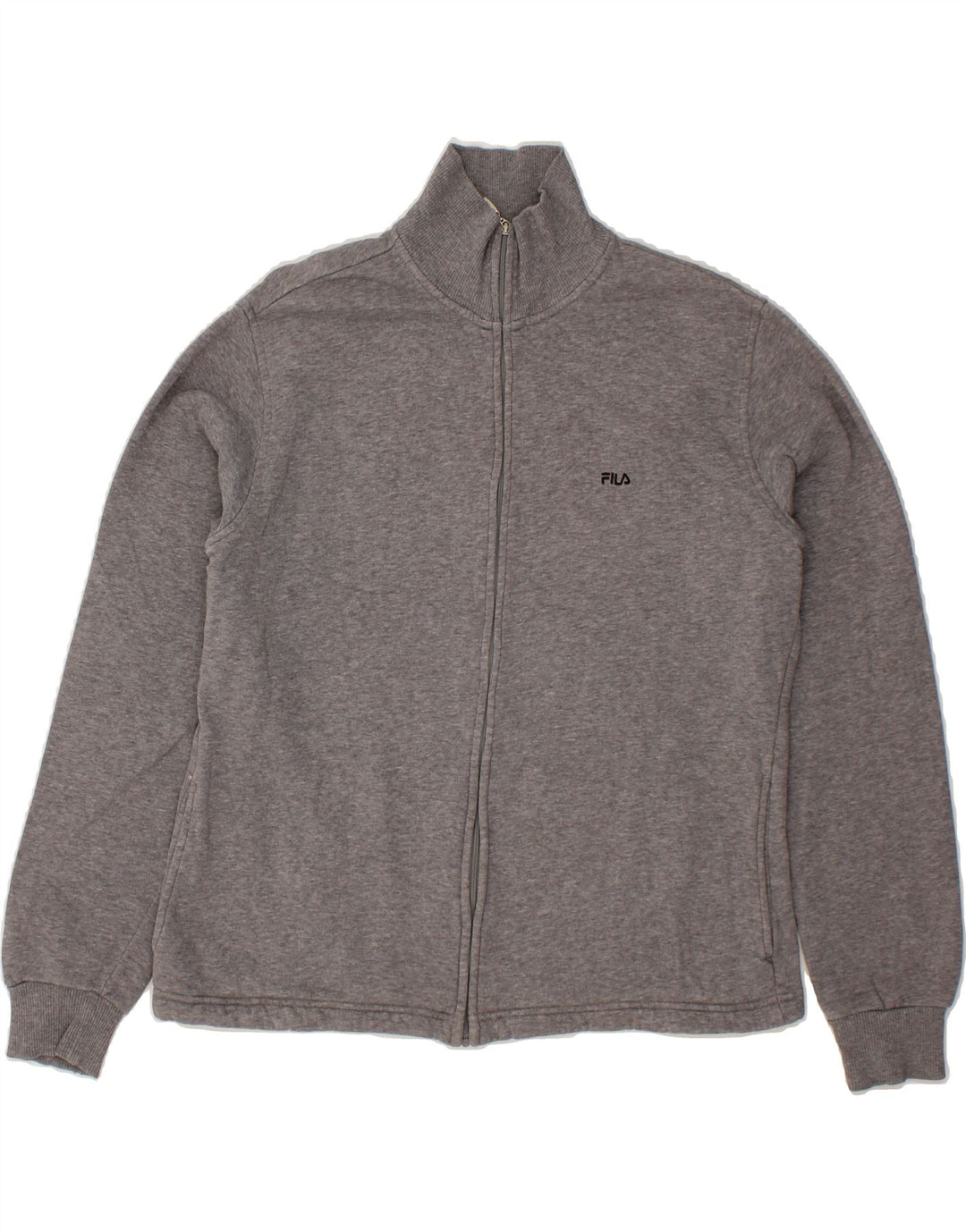 FILA Womens Tracksuit Top Jacket UK 16 Large Grey Cotton Vintage Fila and Second-Hand Fila from Messina Hembry 