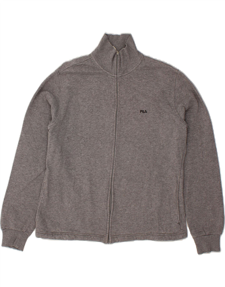 FILA Womens Tracksuit Top Jacket UK 16 Large Grey Cotton Vintage Fila and Second-Hand Fila from Messina Hembry 