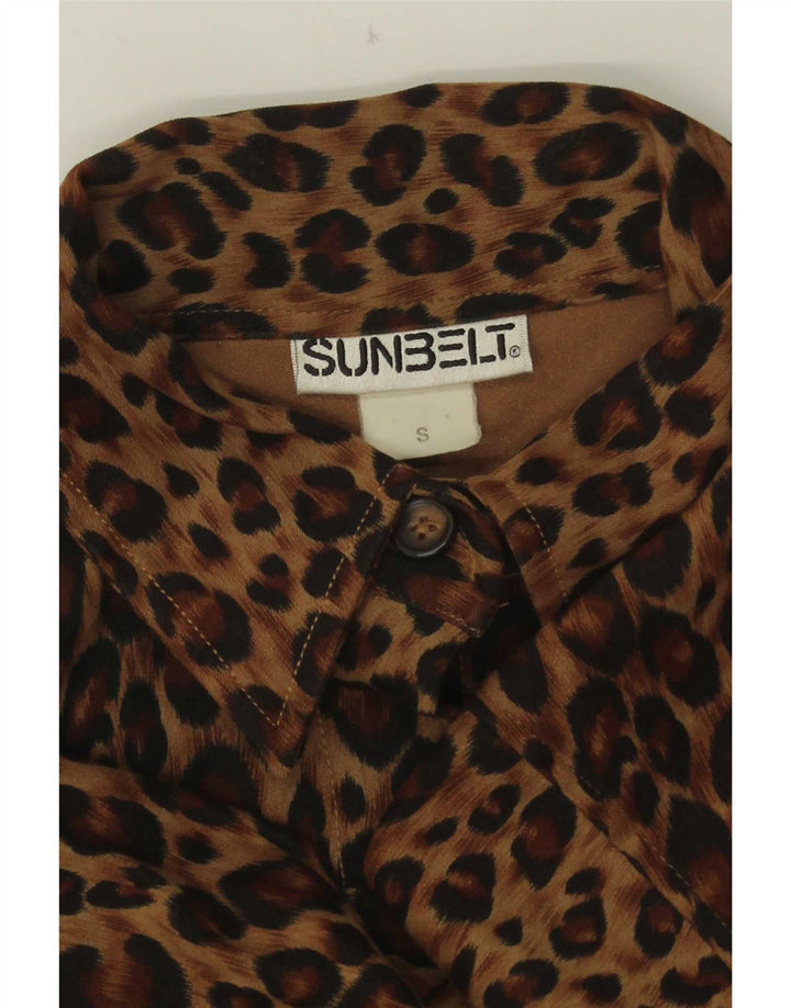 Sunbelt Dame Oversized Shirt UK 10 Small Brown Animal Print