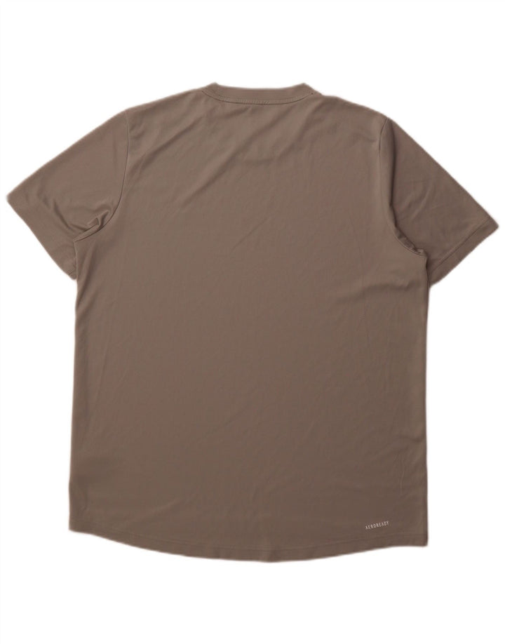 ADIDAS Mens Aeroready T-Shirt Top Large Grey Polyester