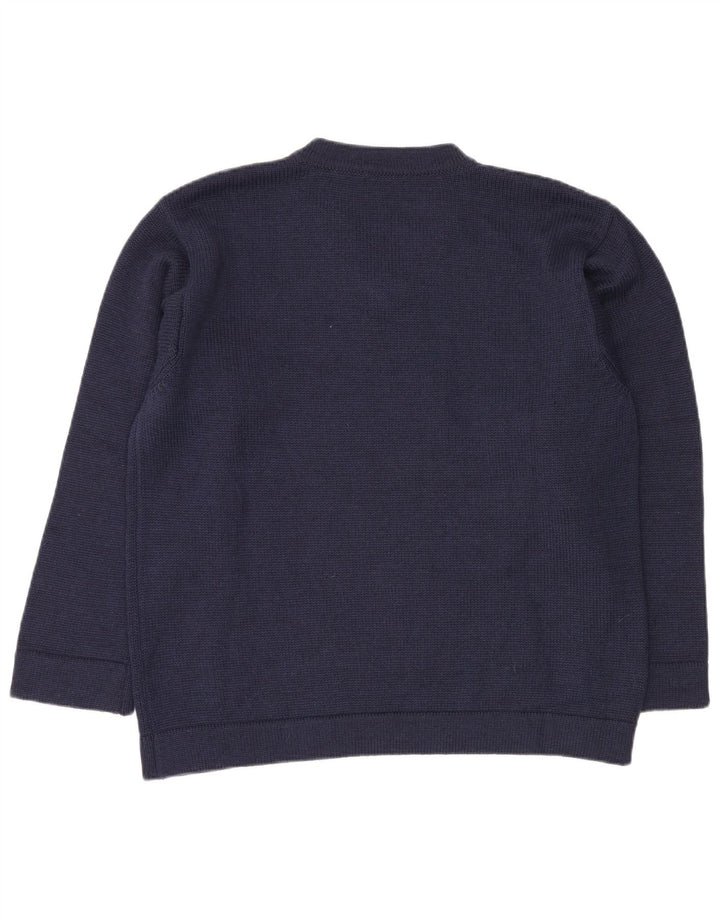 SISLEY Herre V-hals sweater Stor marineblå uld