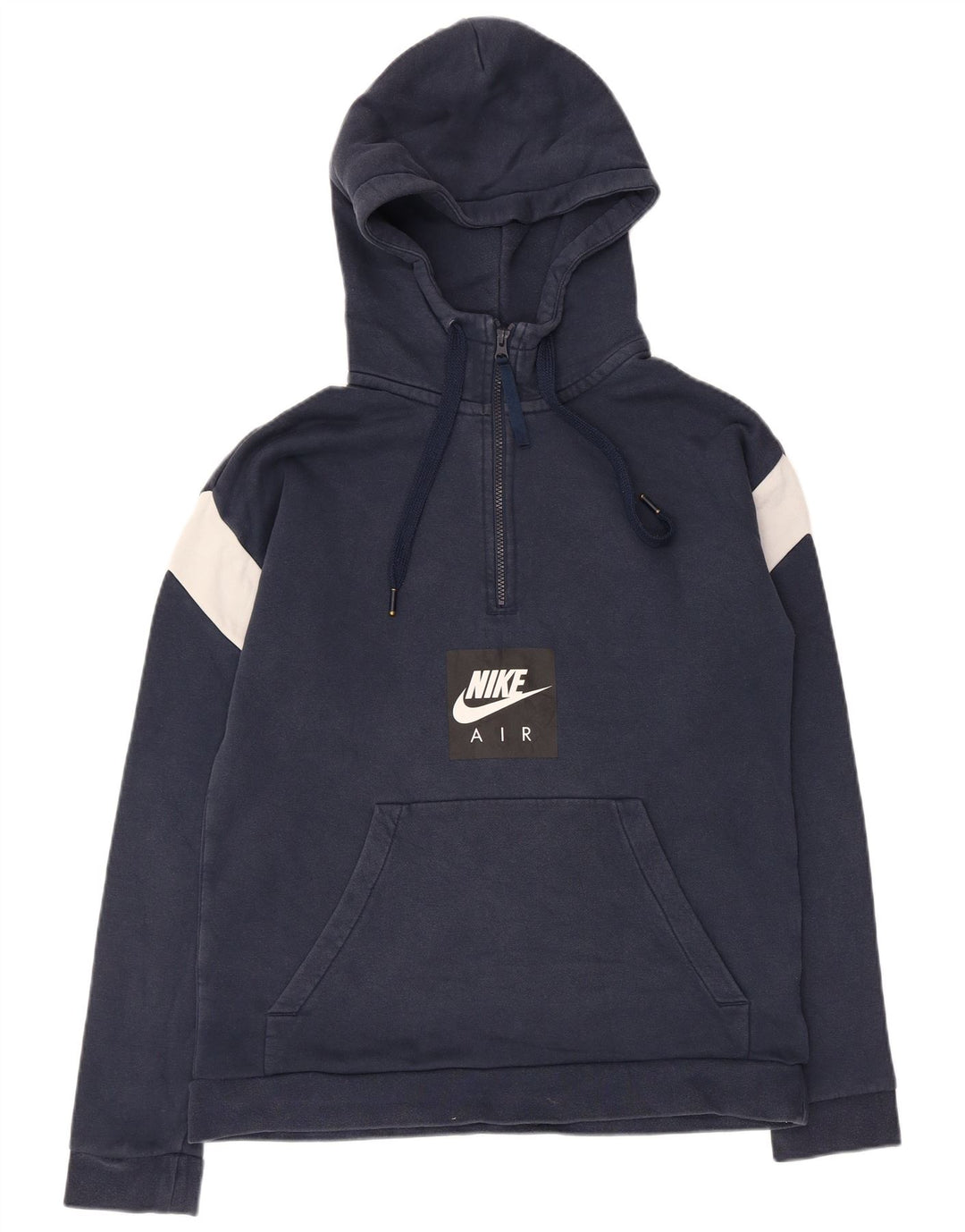 Nike Herre grafisk hættetrøje med lynlås-hals mellem marineblå farveblok