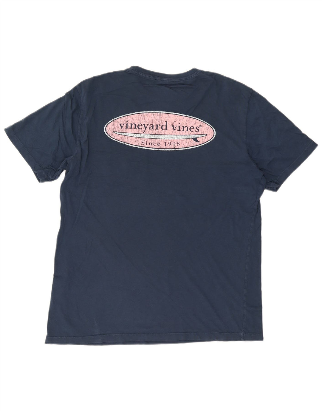 Vineyard Vines Herre grafisk T-shirt Top Medium Navyblå Bomuld