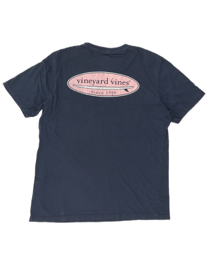 Vineyard Vines Herre grafisk T-shirt Top Medium Navyblå Bomuld