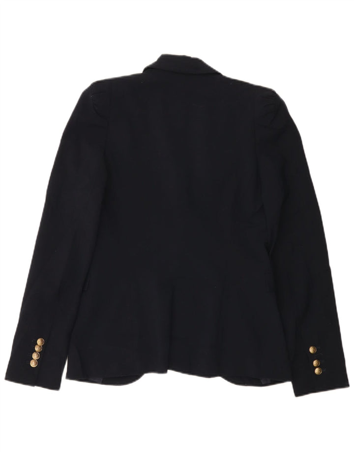 Zara Dame 1-knaps blazerjakke UK 6 XS marineblå polyester