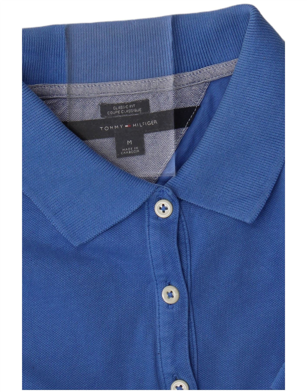 TOMMY HILFIGER Dame poloshirt med klassisk pasform UK 12 Medium Blue