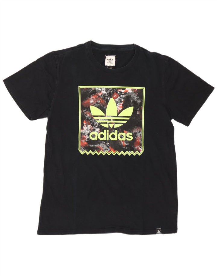 Adidas Herre grafisk T-shirt Top Medium Sort Bomuld