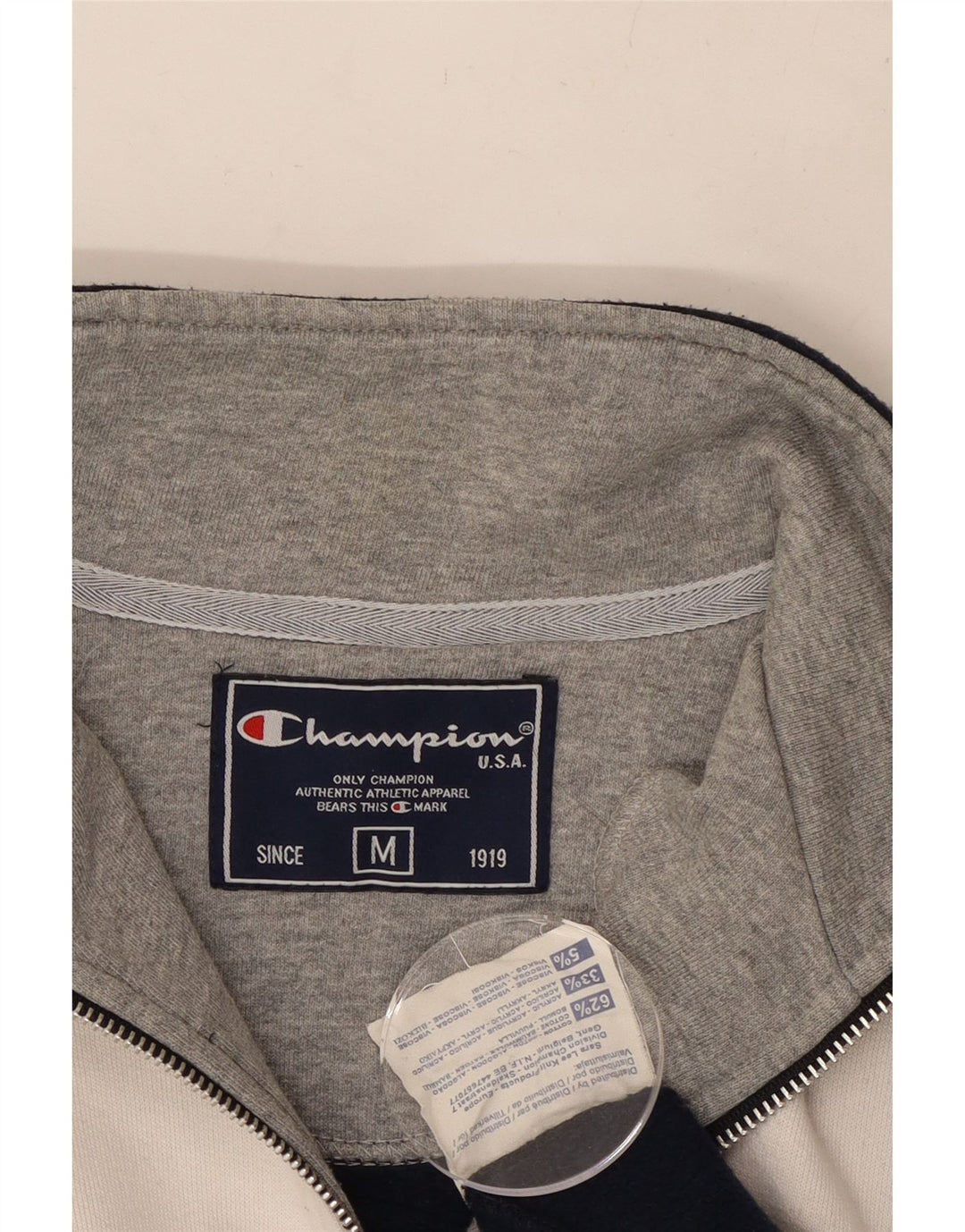 CHAMPION Sweatshirt med lynlås til mænd Medium Marineblå Colourblock