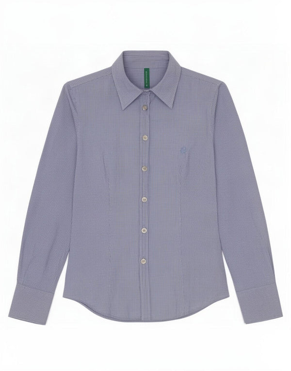 Benetton Dameskjorte UK 10 Small Blue Gingham