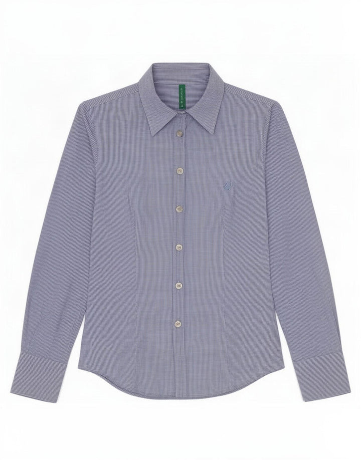Benetton Dameskjorte UK 10 Small Blue Gingham