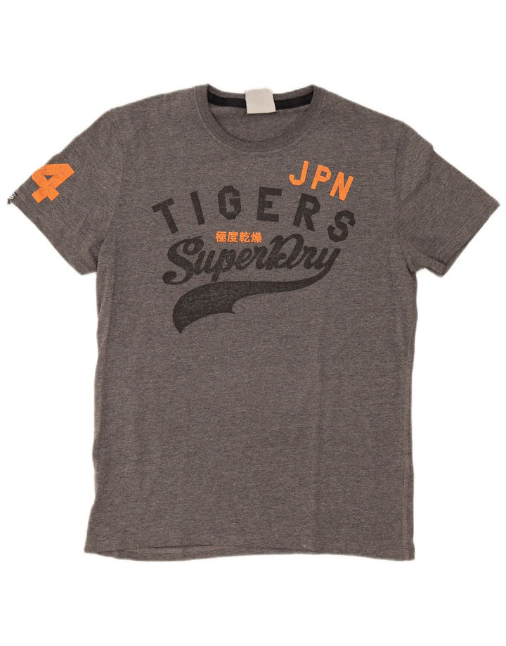 Superdry Grafisk T-shirt top til mænd, stor grå bomuld