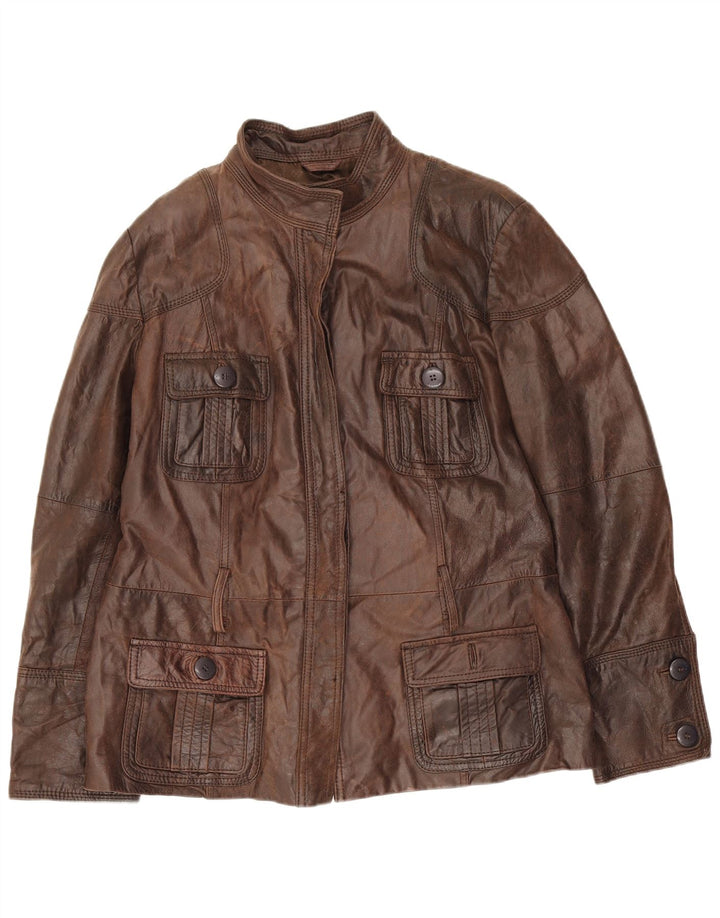 Helium dame læder Utility Jacket UK 18 XL Brun