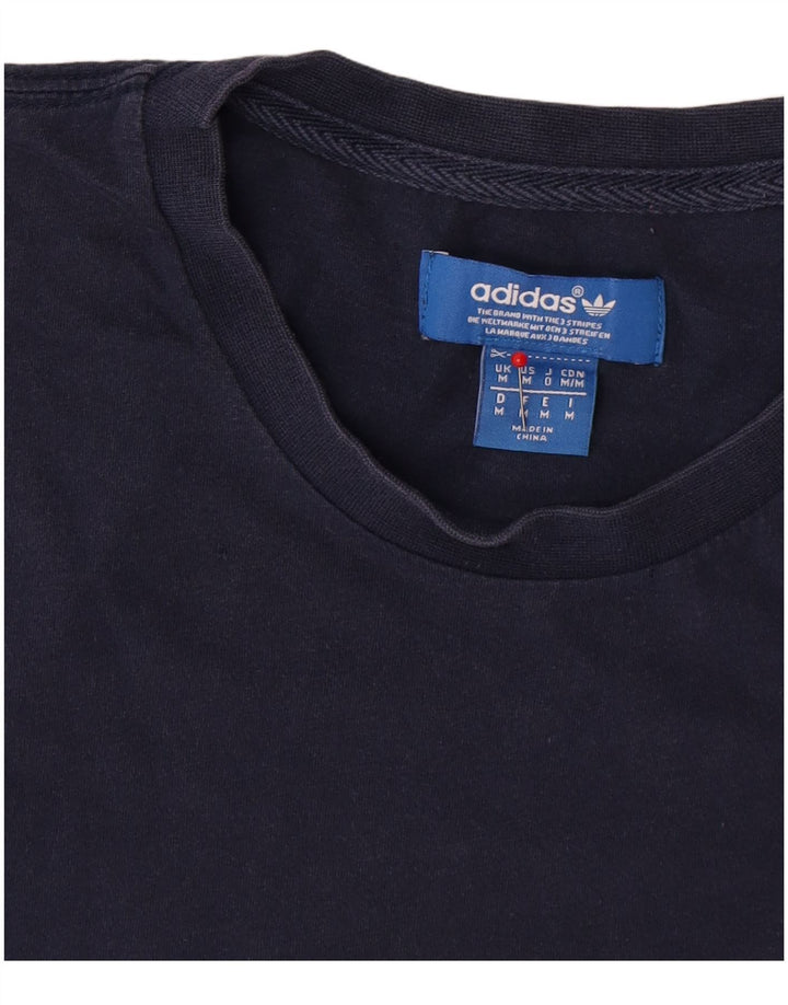 Adidas T-shirt top til mænd mellem marineblå stribet bomuld