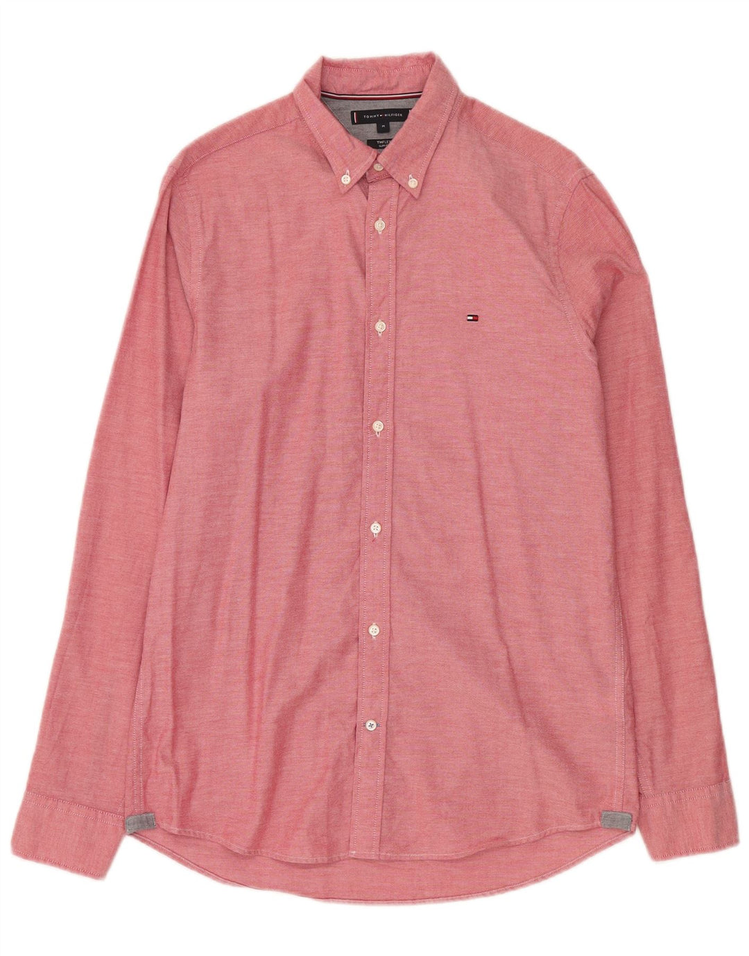 Tommy Hilfiger Herre Flex Slim Fit skjorte Medium Pink Bomuld