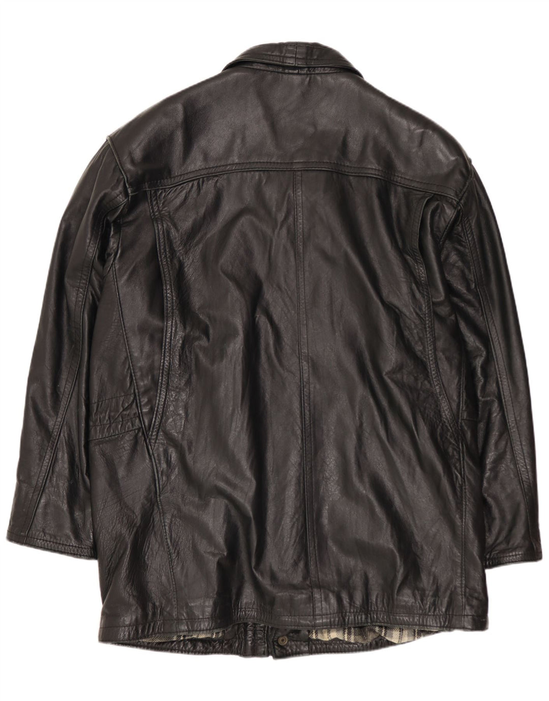 FLORENCE Herre Læderjakke UK 40 Stor Sort Læder