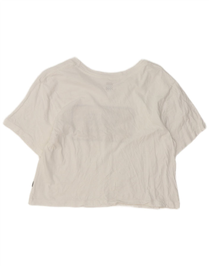 Vans Dame Crop Grafisk T-Shirt Top Lille Hvid
