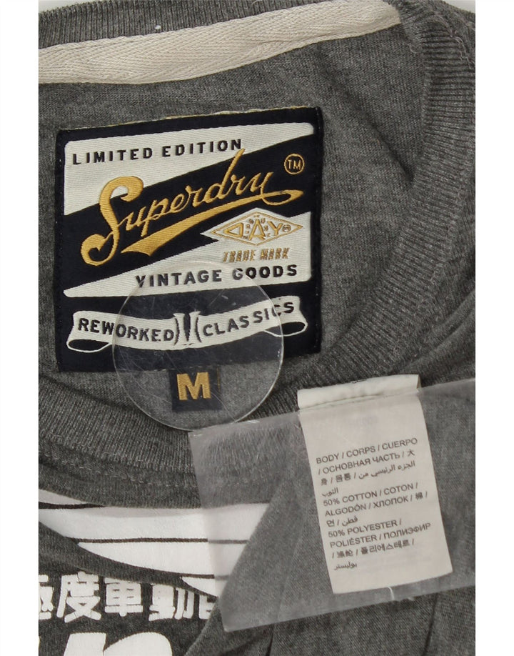 SUPERDRY Herre grafisk T-shirt top mellemgrå bomuld