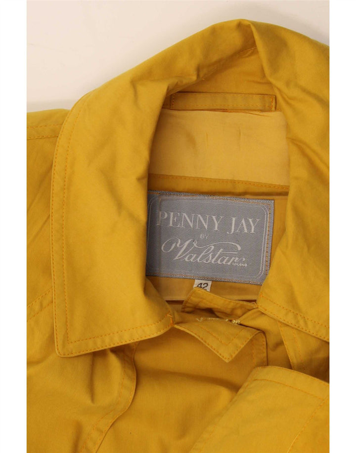 Vintage Womens Trench Coat IT 42 Medium Yellow