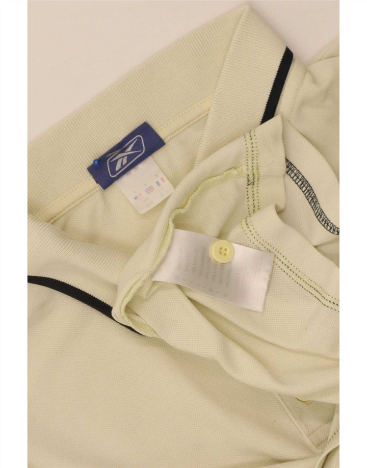 Reebok Poloshirt til mænd Stor gulstribet bomuld