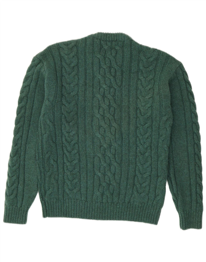 SAMUEL WINDSOR Herre Crew Neck Jumper Sweater Stor Grøn Uld