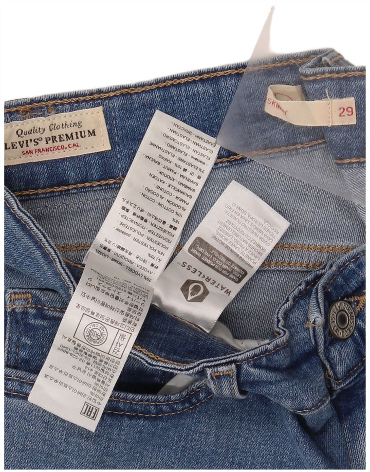 LEVI'S Womens 711 Distressed Skinny Jeans W29 L31 Blue Lyocell