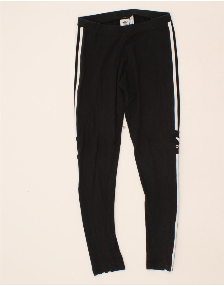 ADIDAS Womens Graphic Leggings UK 10 Small  Black Vintage Adidas and Second-Hand Adidas from Messina Hembry 