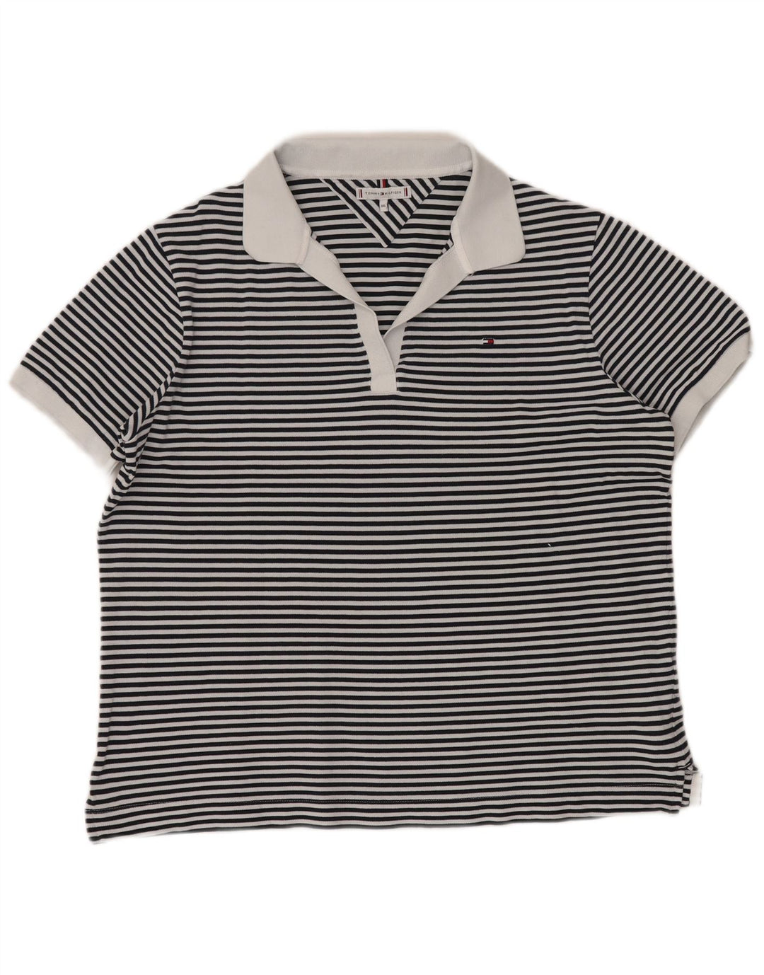 TOMMY HILFIGER Dame poloshirt UK 20 2XL Marineblå Stribet Nautical